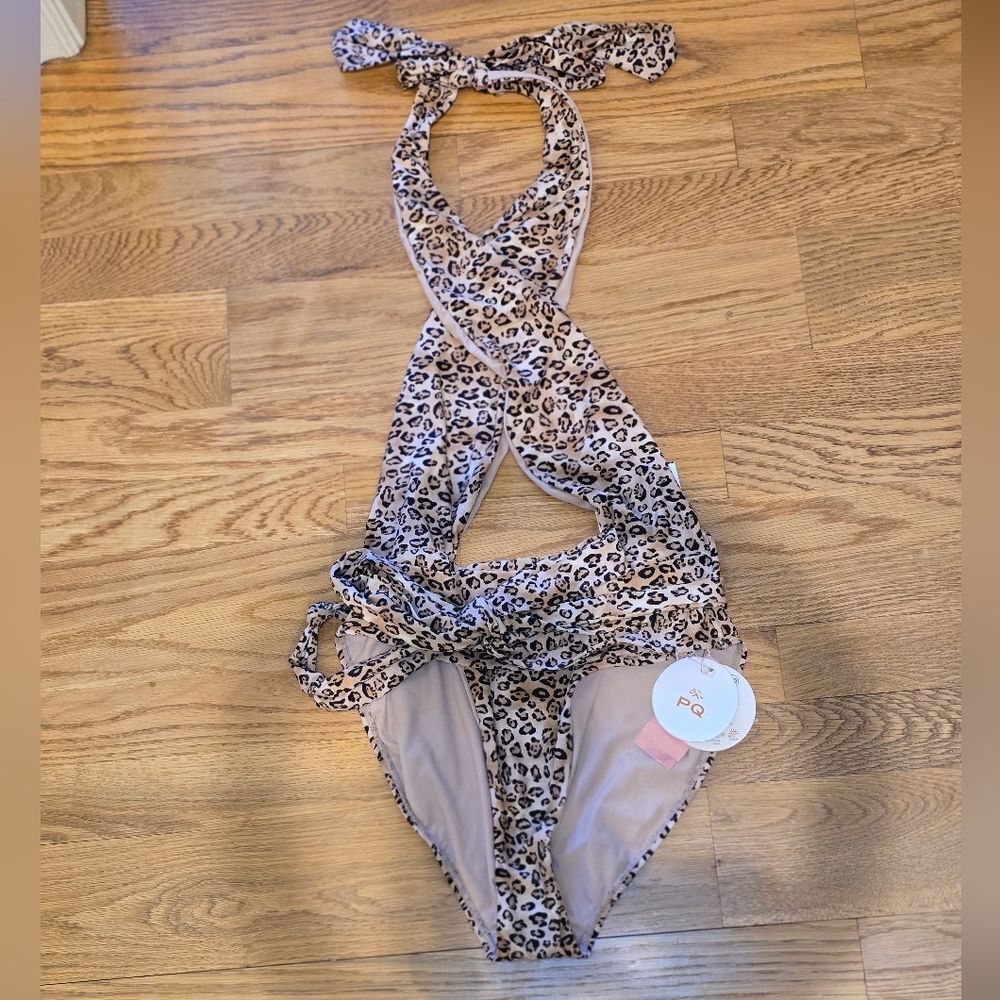 NWT PQ Swim Alex Leopard one piece Sz Large - Picture 4 of 5
